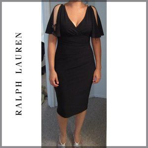 Ralph Lauren Dolman Sleeve Black Sheath Dress Size 6